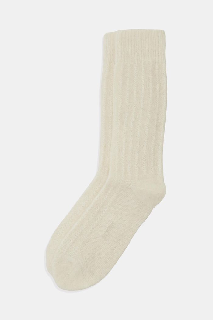 Ponožky ze směsi vlny a alpaky, OFF WHITE, detail image number 0