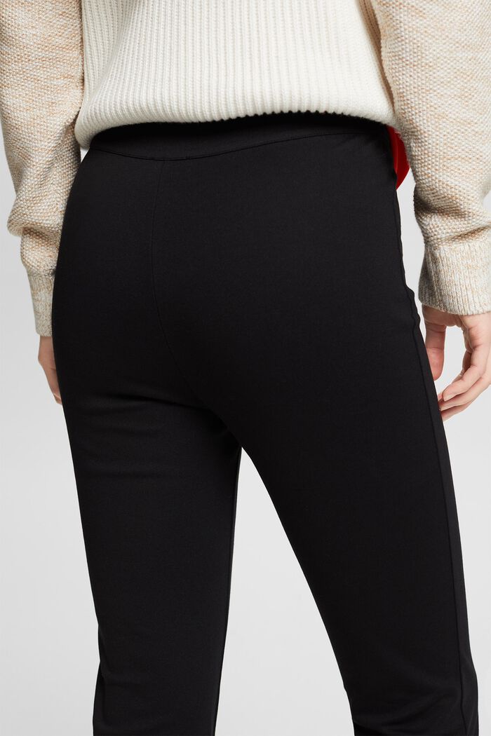 Kalhoty z materiálu punto, se zipy v lemech, BLACK, detail image number 3