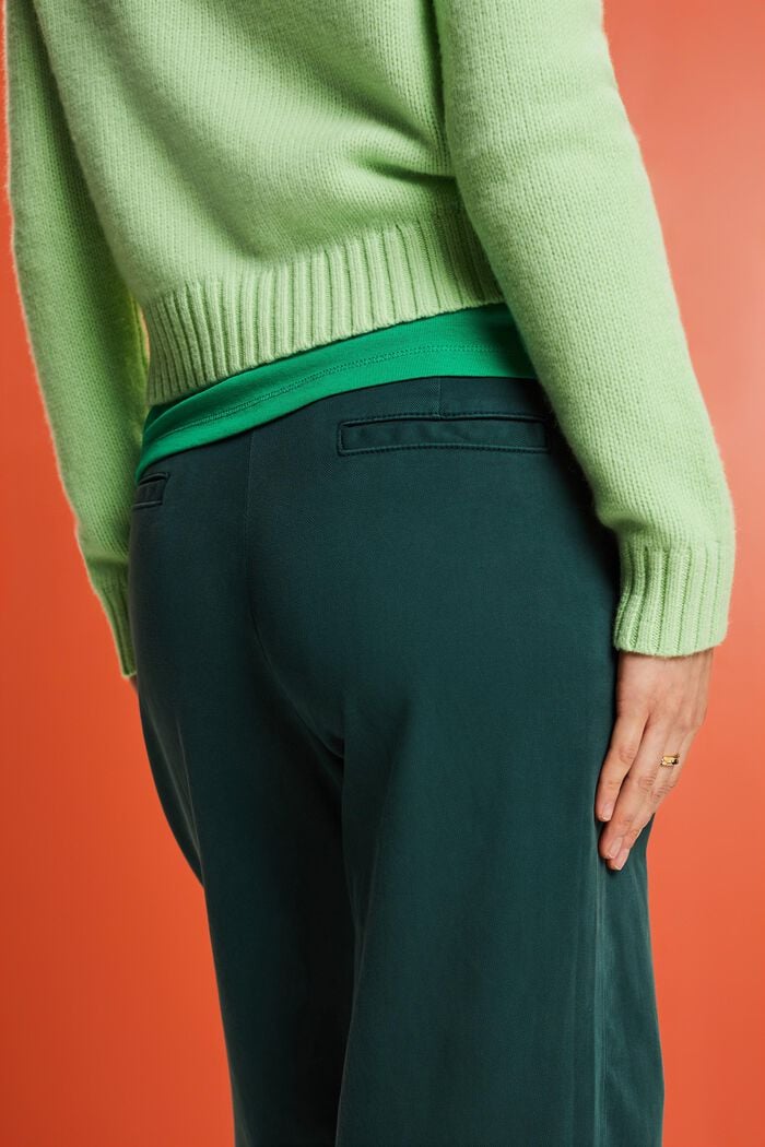 Kalhoty chino širokého střihu s vysokým pasem, EMERALD GREEN, detail image number 2