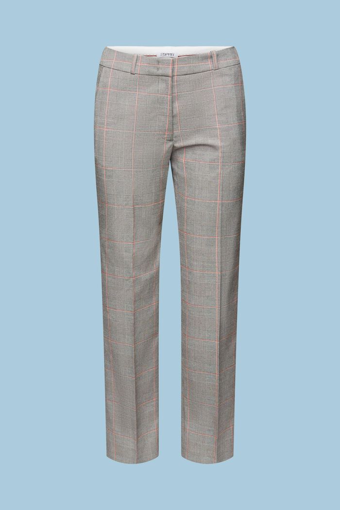 Kostkované kalhoty s rovnými nohavicemi, MEDIUM GREY, detail image number 6