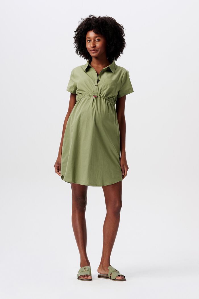 MATERNITY Košilové šaty na kojení, OLIVE GREEN, detail image number 1