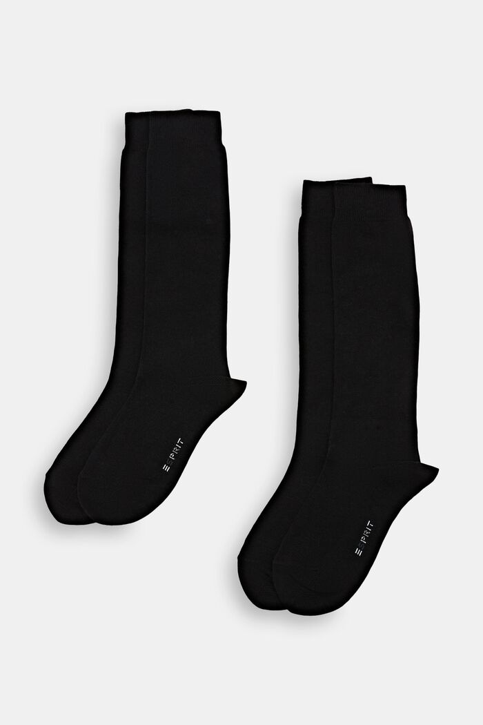 Ponožky z hrubé pleteniny, 2 páry, BLACK, detail image number 0