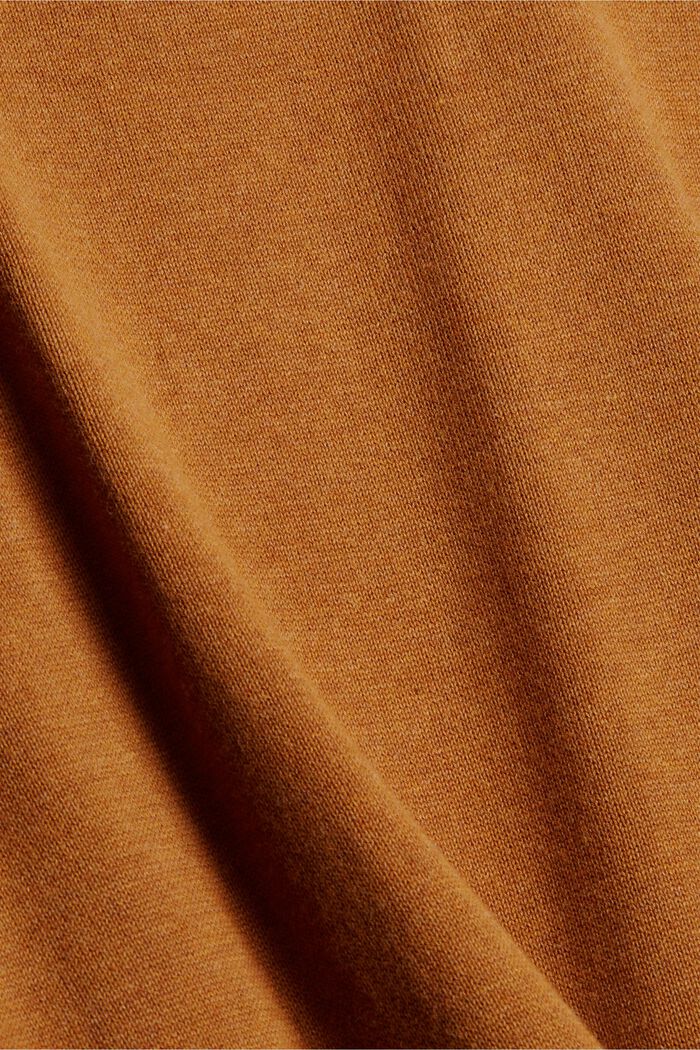 Pulovr se špičatým výstřihem, ze 100% bavlny pima, CAMEL, detail image number 4