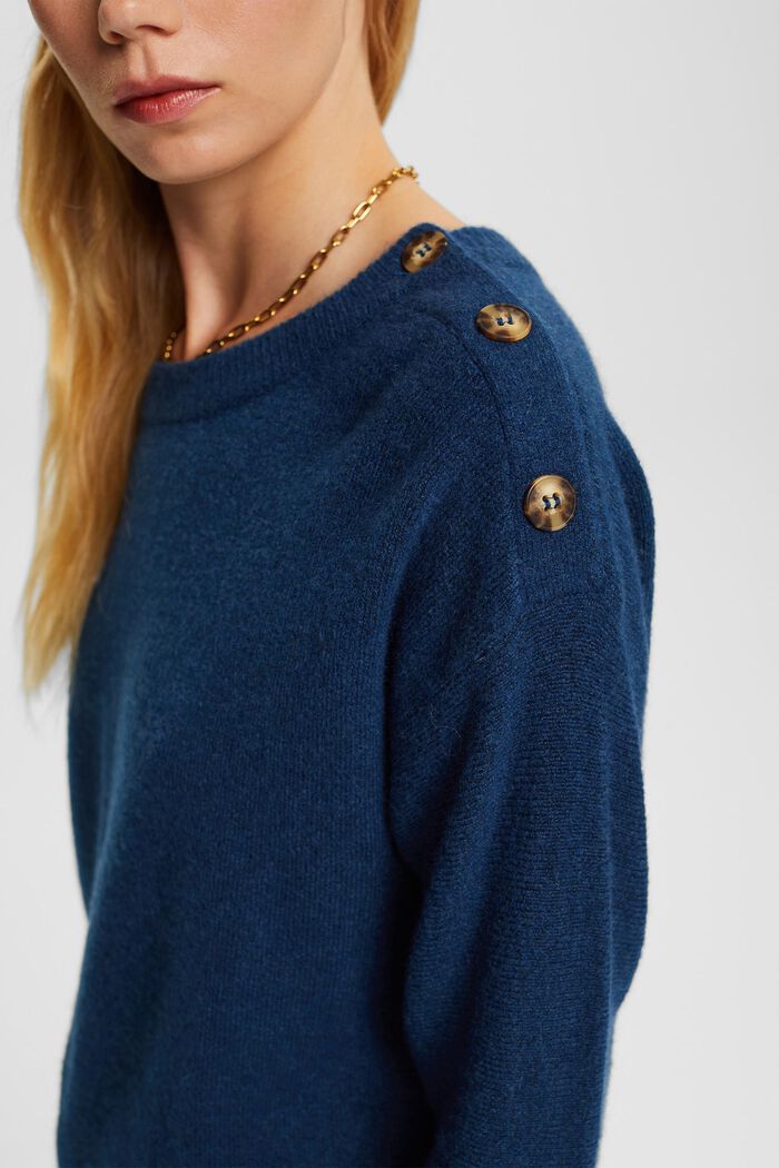 S vlnou: pruhovaný pulovr, NEW PETROL BLUE, detail image number 0