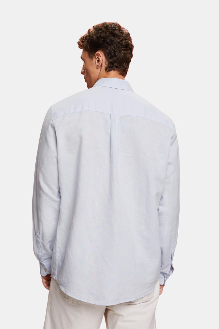 Propínací košile ze směsi bavlny a lnu, LIGHT BLUE, detail image number 3