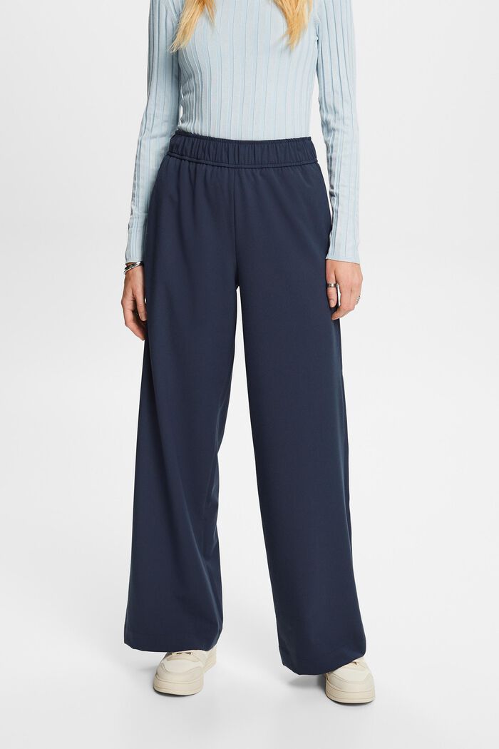 Kalhoty se širokými nohavicemi, bez zapínání, PETROL BLUE, detail image number 1