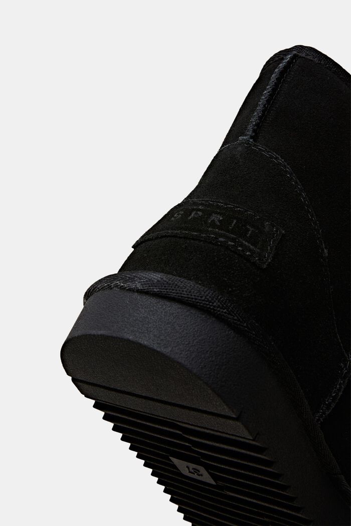 Semišová obuv s podšívkou z umělé kožešiny, BLACK, detail image number 3