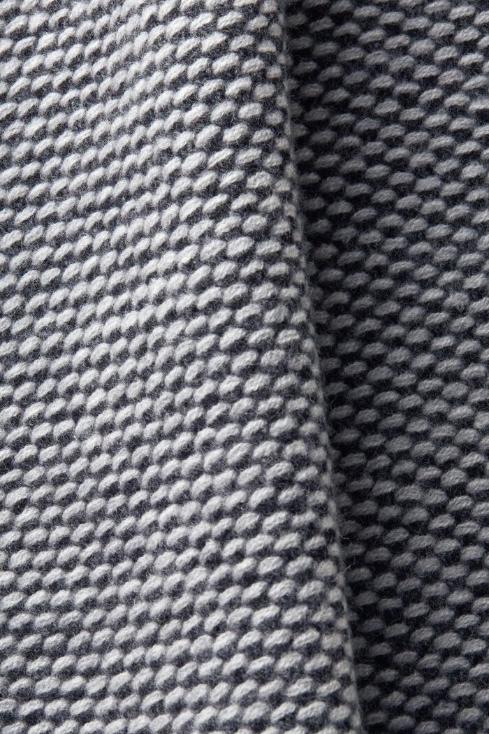 Strukturovaný pulovr s kulatým výstřihem, z vlny, BLACK, detail image number 5