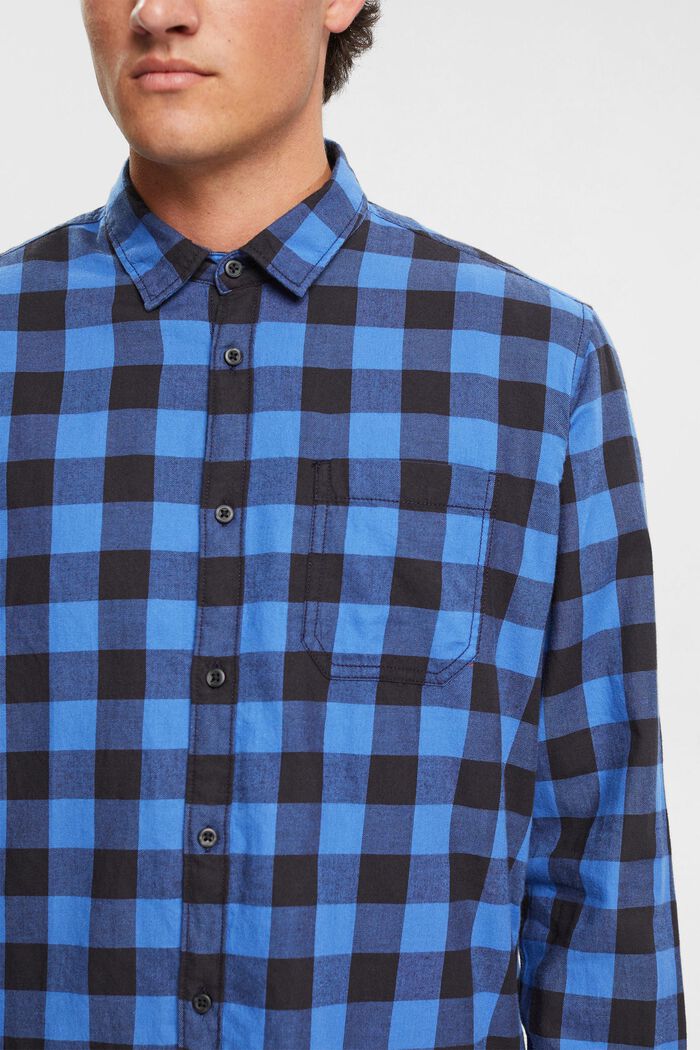 Flanelová košile z udržitelné bavlny s kárem vichy, BLUE, detail image number 0