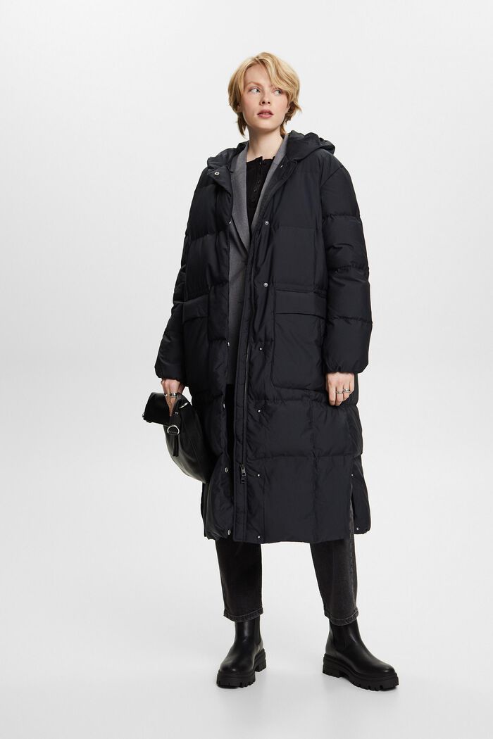 Péřový kabát s kapucí, BLACK, detail image number 1