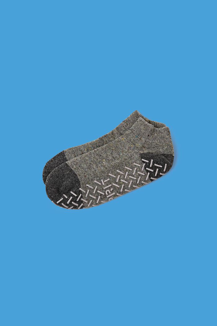 Protiskluzové krátké ponožky, směs s vlnou, LIGHT GREY, detail image number 0