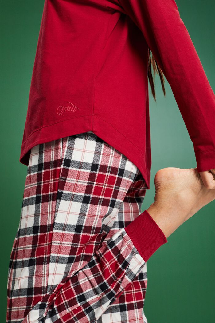 Pyžamová souprava z károvaného flanelu, NEW RED, detail image number 2
