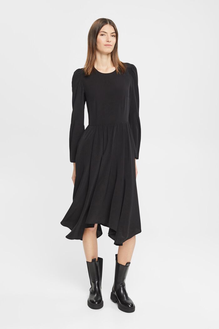 Midi šaty s dlouhým rukávem, BLACK, detail image number 4