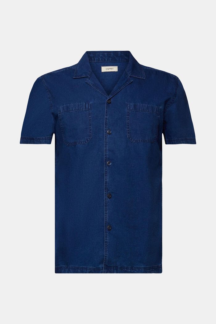 Džínová košile s krátkým rukávem, 100% bavlna, BLUE DARK WASHED, detail image number 7