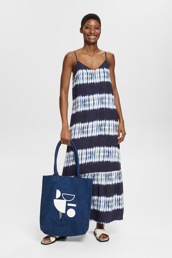 Maxi šaty s batikovaným vzorem, LENZING™ ECOVERO™, NAVY, detail image number 1