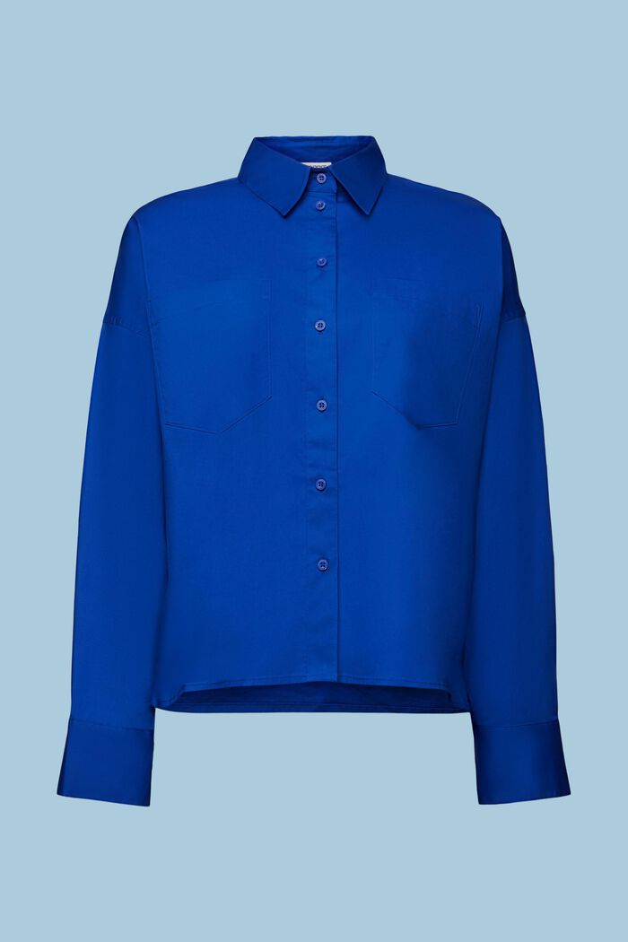 Propínací košile z bavlněného popelínu, BRIGHT BLUE, detail image number 6