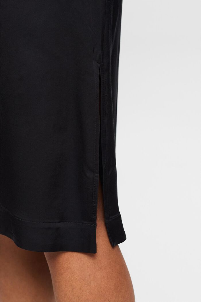 Saténové pouzdrové šaty bez rukávů, BLACK, detail image number 2