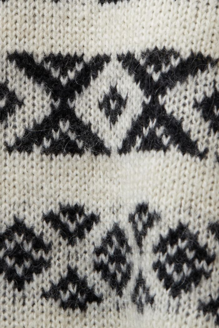 Žakárový pulovr s rolákem, ze směsi s vlnou, ICE, detail image number 6