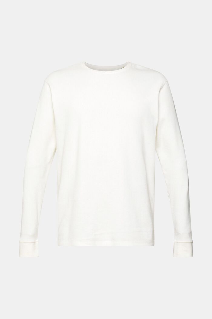 Tričko z vaflového piké s dlouhým rukávem, 100% bavlna