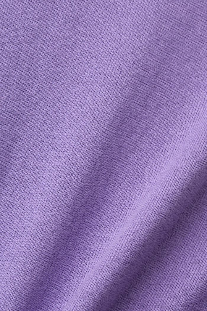 Bavlněný pulovr se špičatým výstřihem, PURPLE, detail image number 5