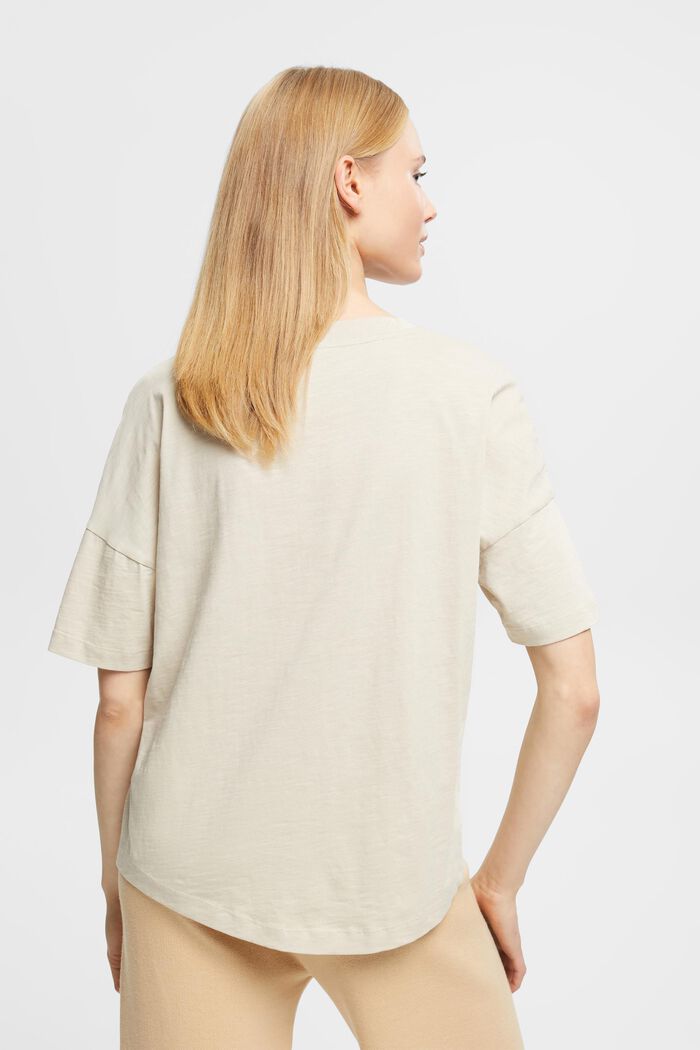 Bavlněné tričko s geometrickým potiskem, LIGHT TAUPE, detail image number 3