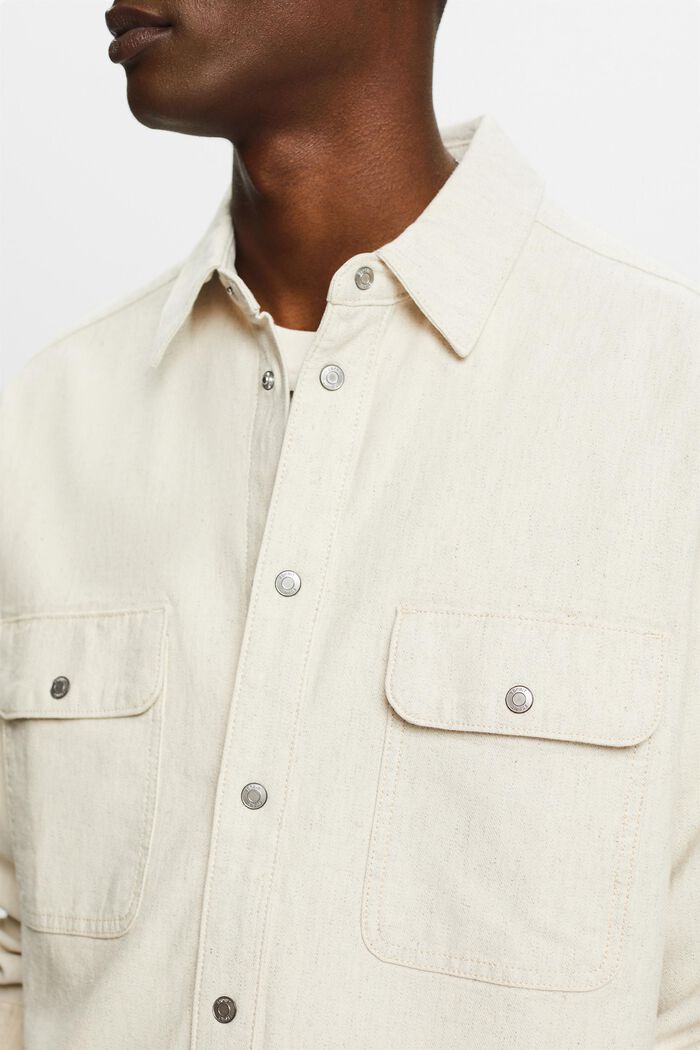 Košilová bunda s dlouhým rukávem, utility styl, OFF WHITE, detail image number 3