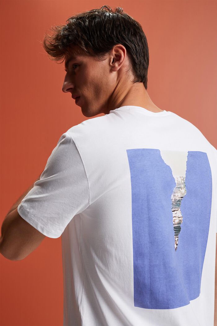 Žerzejové tričko s potiskem na zádech, 100% bavlna, WHITE, detail image number 4