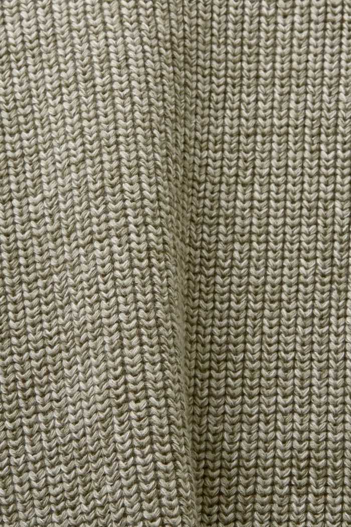 Bavlněný pulovr z žebrové pleteniny, DUSTY GREEN, detail image number 5