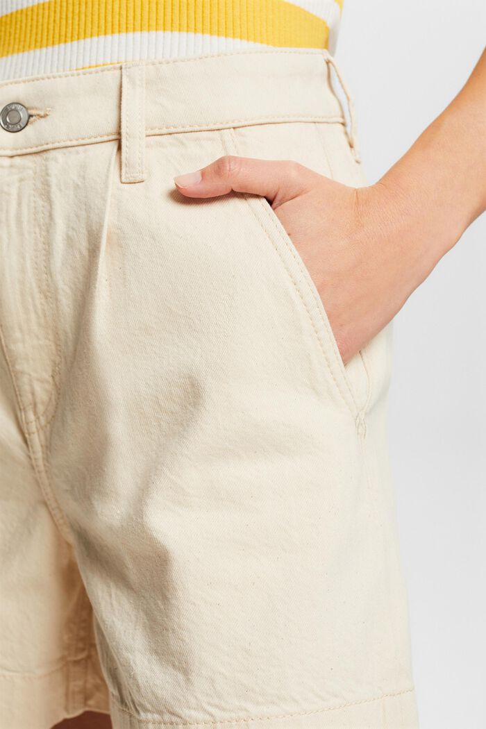 Seprané šortky z bavlněného kepru, OFF WHITE, detail image number 3