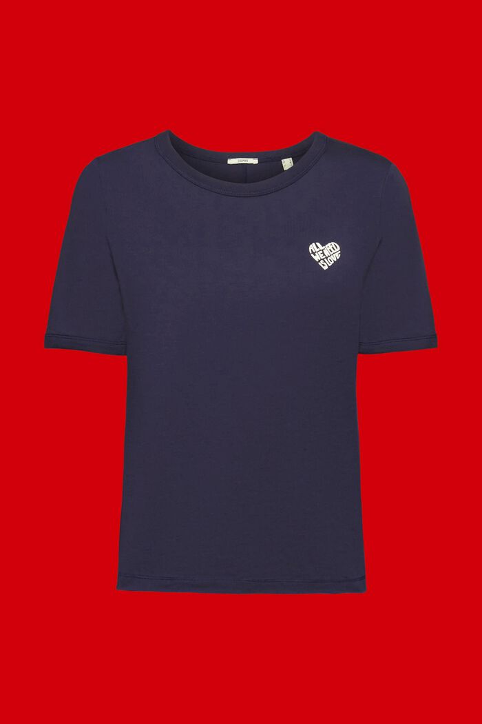 Bavlněné tričko s logem ve tvaru srdce, NAVY, detail image number 5