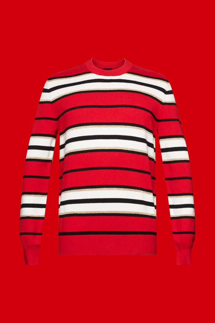 Pruhovaný pulovr s kašmírem, RED, detail image number 6