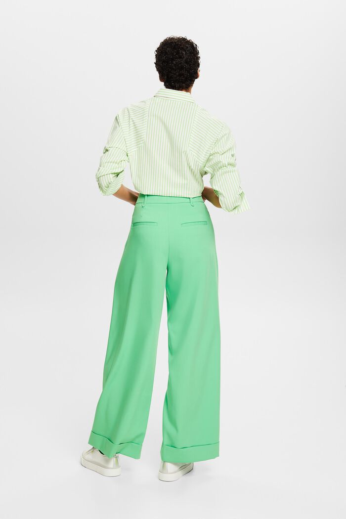 Keprové kalhoty se širokými nohavicemi, CITRUS GREEN, detail image number 3