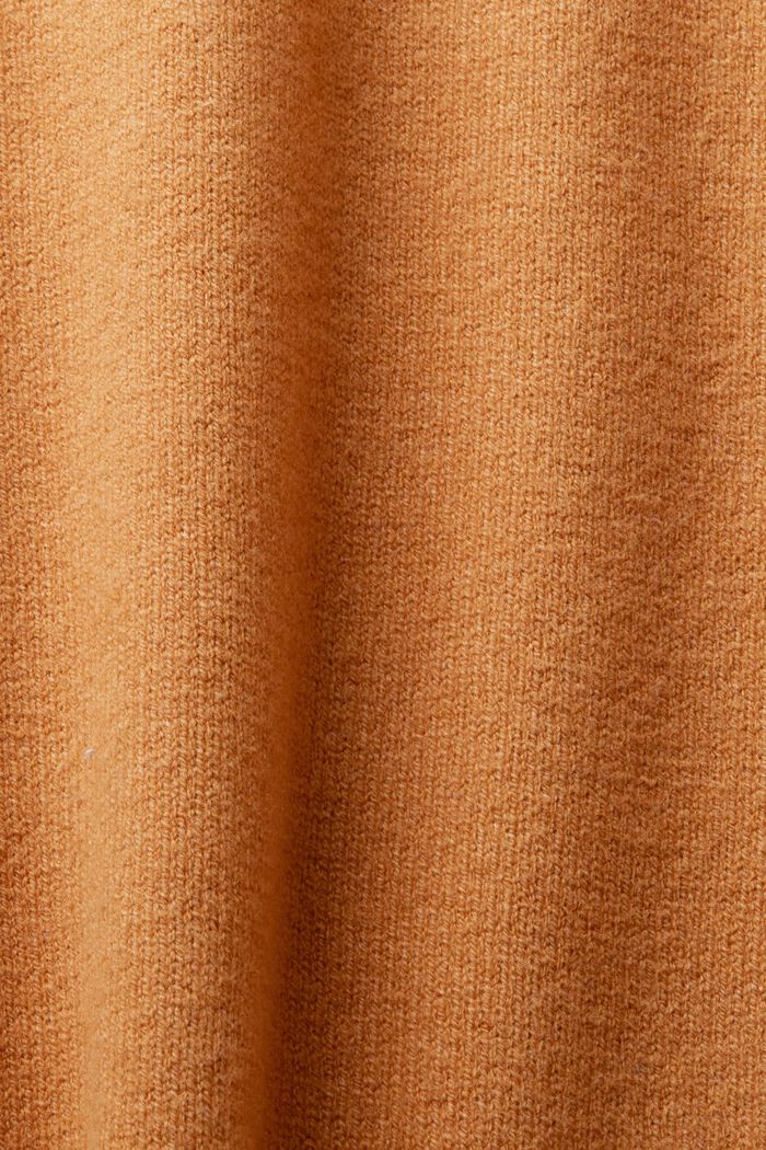 Pletené šaty s krátkým rolákovým límcem, NEW CARAMEL, detail image number 5