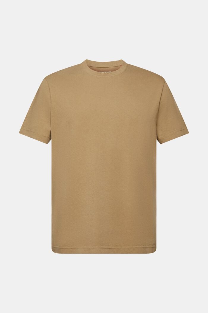 Žerzejové tričko s kulatým výstřihem, 100% bavlna, KHAKI GREEN, detail image number 6