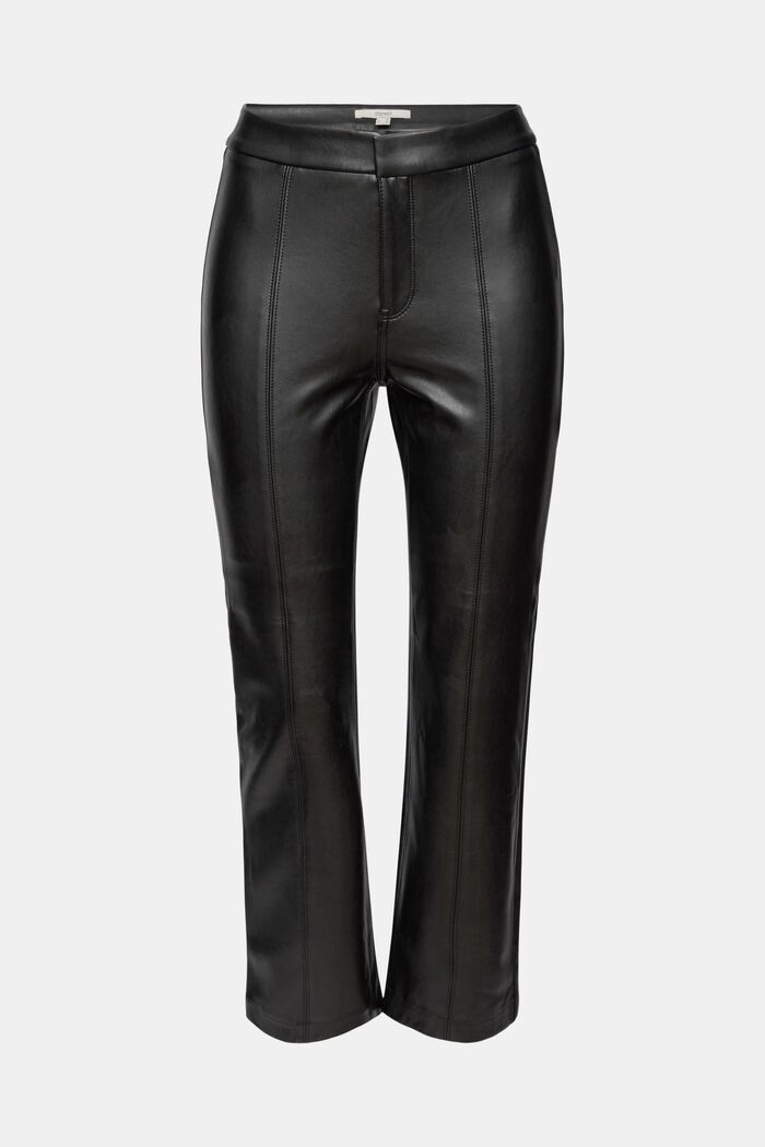 Kalhoty z imitace kůže, s rozšířenými nohavicemi, BLACK, detail image number 6