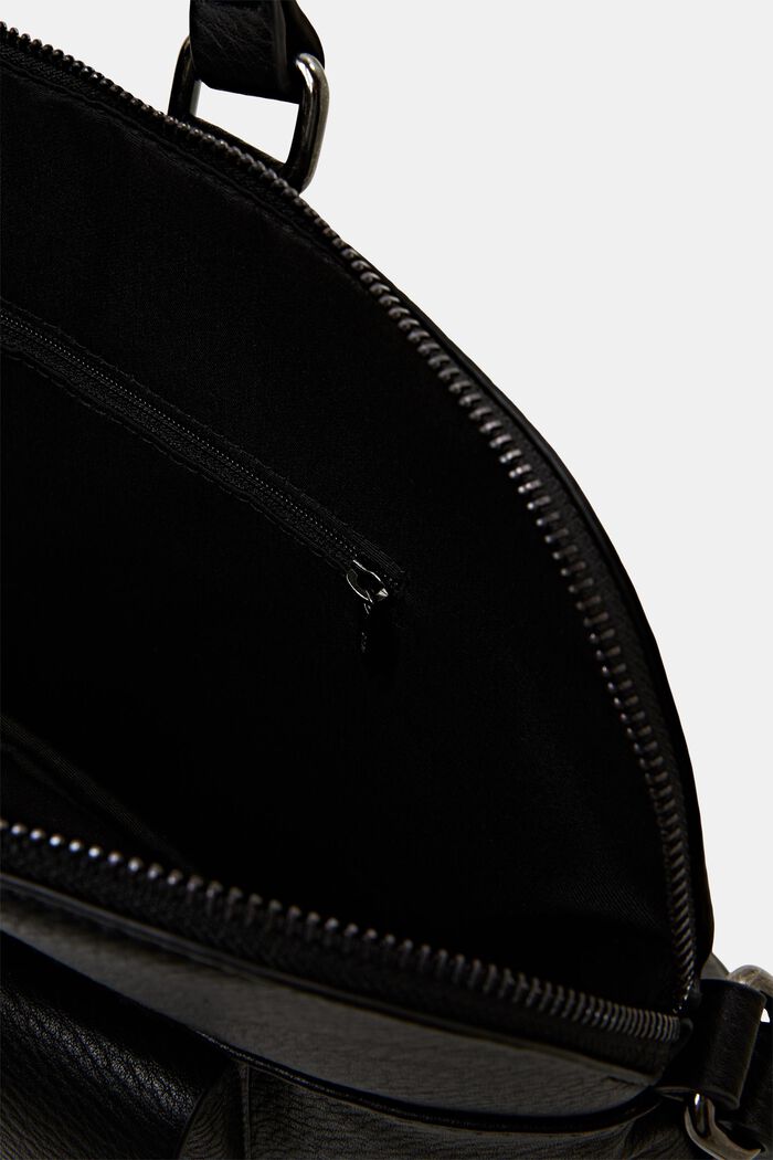 Kabelka tote bag z imitace kůže, BLACK, detail image number 3