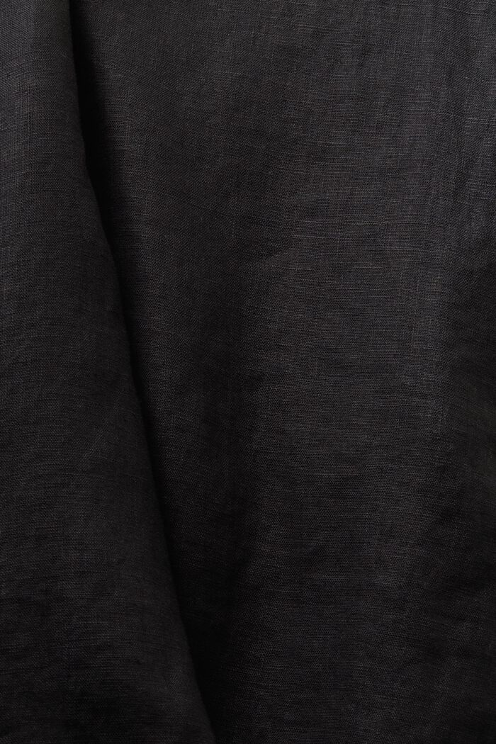 Lněné šortky s ohrnutými manžetami, BLACK, detail image number 5