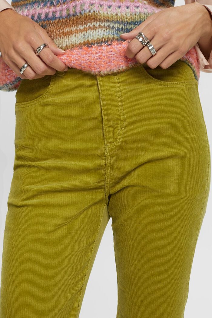 Manšestrové kalhoty s bootcut střihem a vysokým pasem, PISTACHIO GREEN, detail image number 2