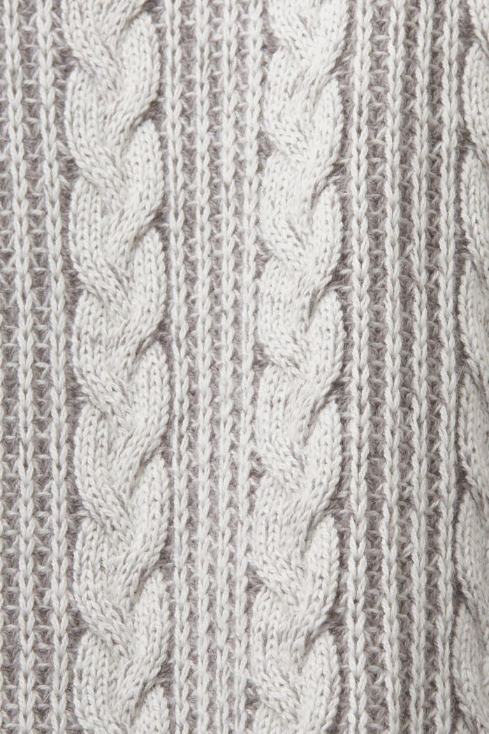 Kardigan na zip, z copánkové pleteniny, BROWN GREY, detail image number 5