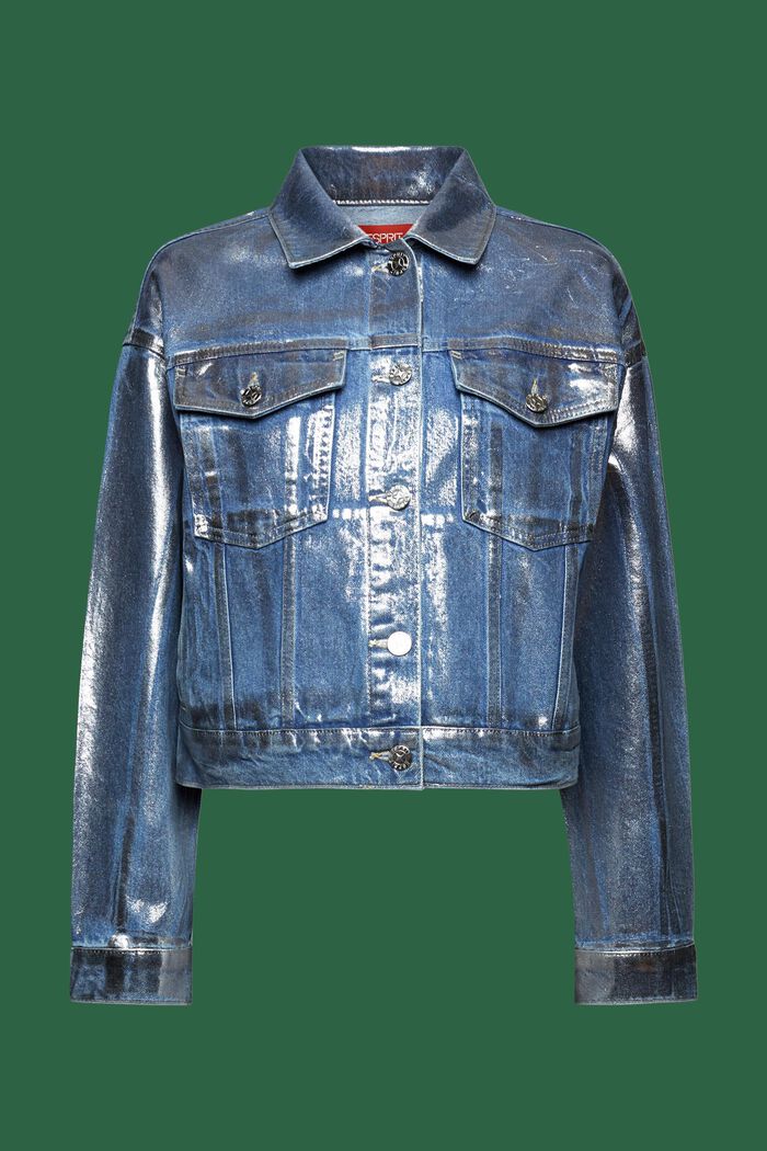 Metalická džínová bunda, GREY RINSE, detail image number 7