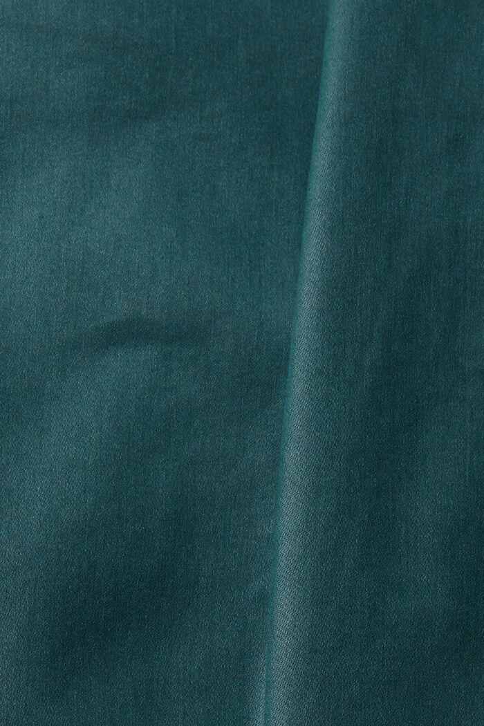 Kalhoty v úzkém střihu s vysokým pasem, z imitace kůže, DARK TEAL GREEN, detail image number 5