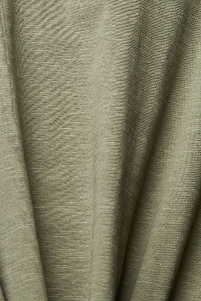 Žerzejové tričko, 100 % bavlna, KHAKI GREEN, detail image number 4