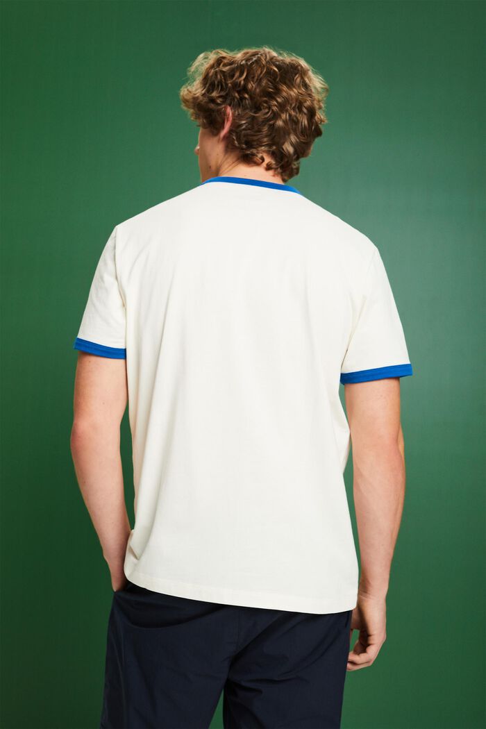 Bavlněné tričko s výstřihem ke krku a s logem, OFF WHITE, detail image number 2