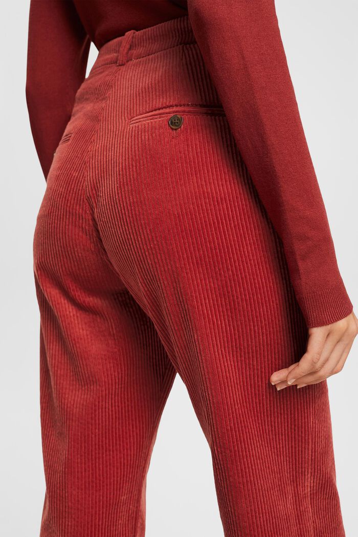Manšestrové kalhoty z bavlny, TERRACOTTA, detail image number 4