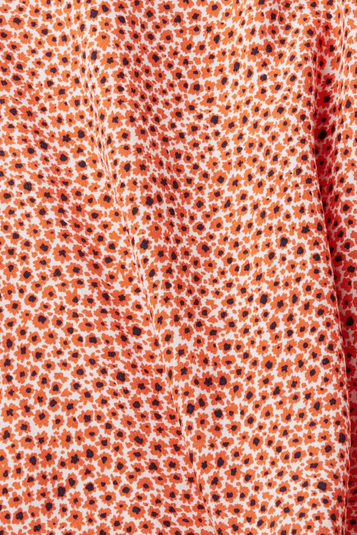 Květovaná halenka se špičatým výstřihem, ORANGE RED, detail image number 5