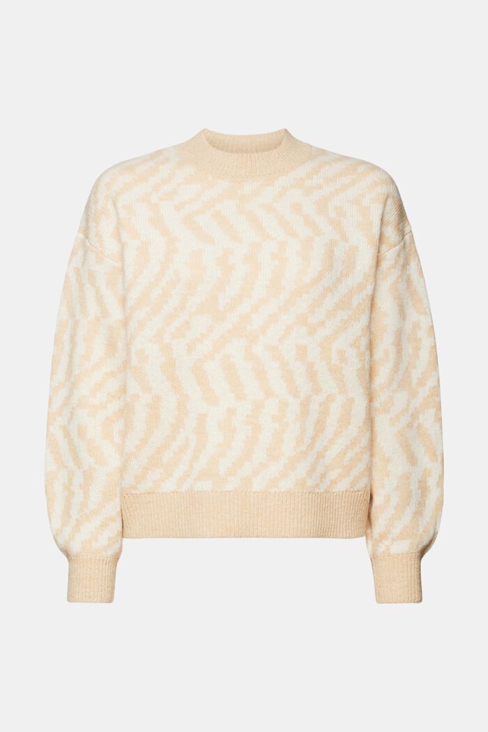 Žakárový pulovr s abstraktním vzorem, DUSTY NUDE, detail image number 7