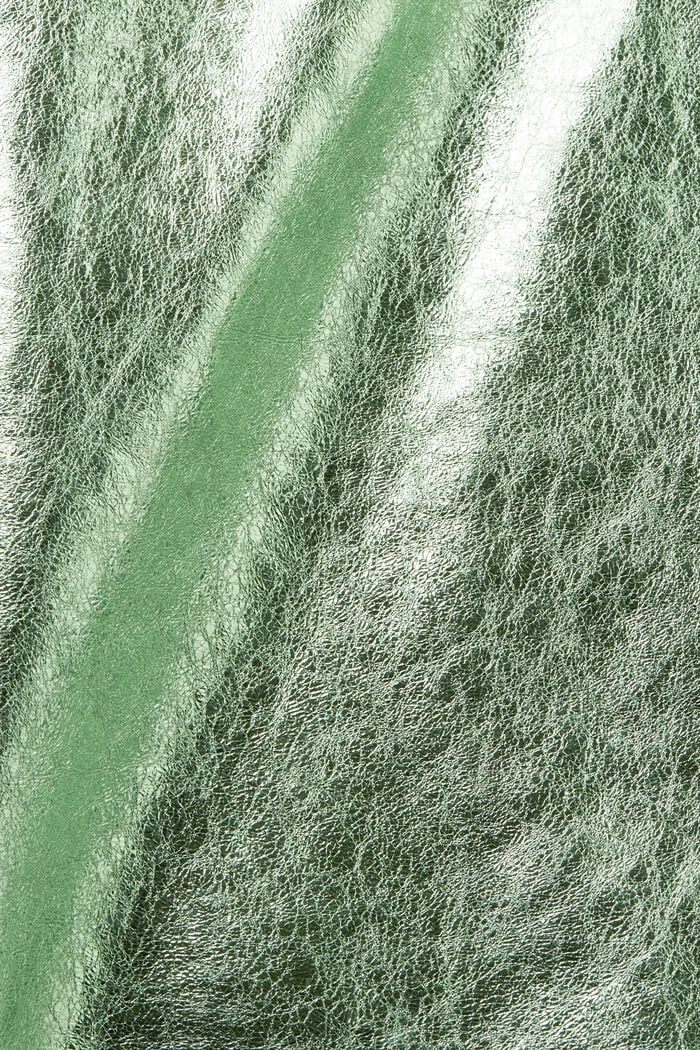 Metalická kožená bunda s povrchovou úpravou, LIGHT AQUA GREEN, detail image number 6