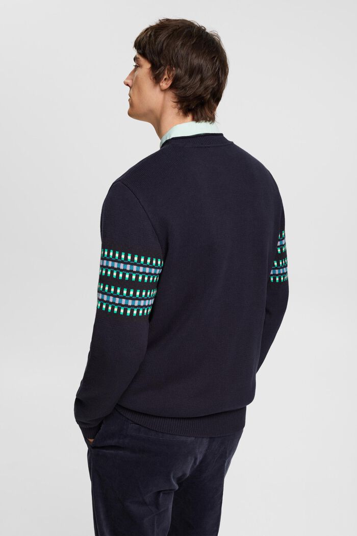 Žakárový pulovr, NAVY, detail image number 3
