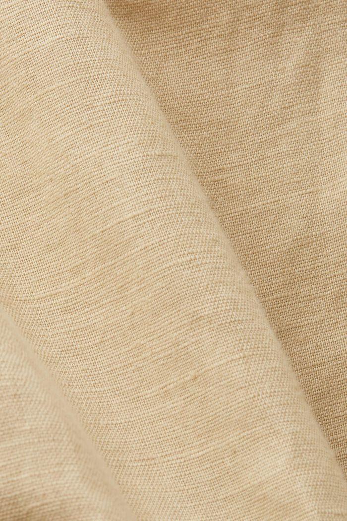 Košilové šaty z bavlny a lnu, SAND, detail image number 5