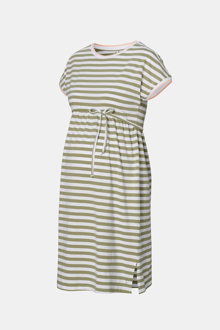 Proužkované žerzejové šaty, bio bavlna, REAL OLIVE, detail image number 3
